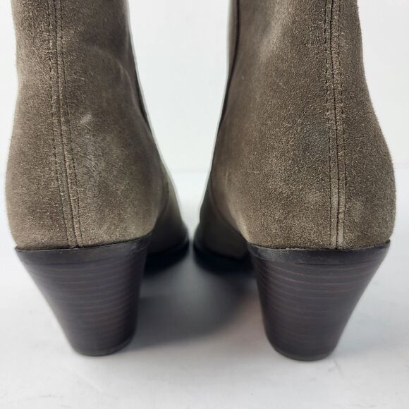 Sam Edelman Jane Desert Olive Suede Ankle Booties Size 6.5M - Picture 4 of 16